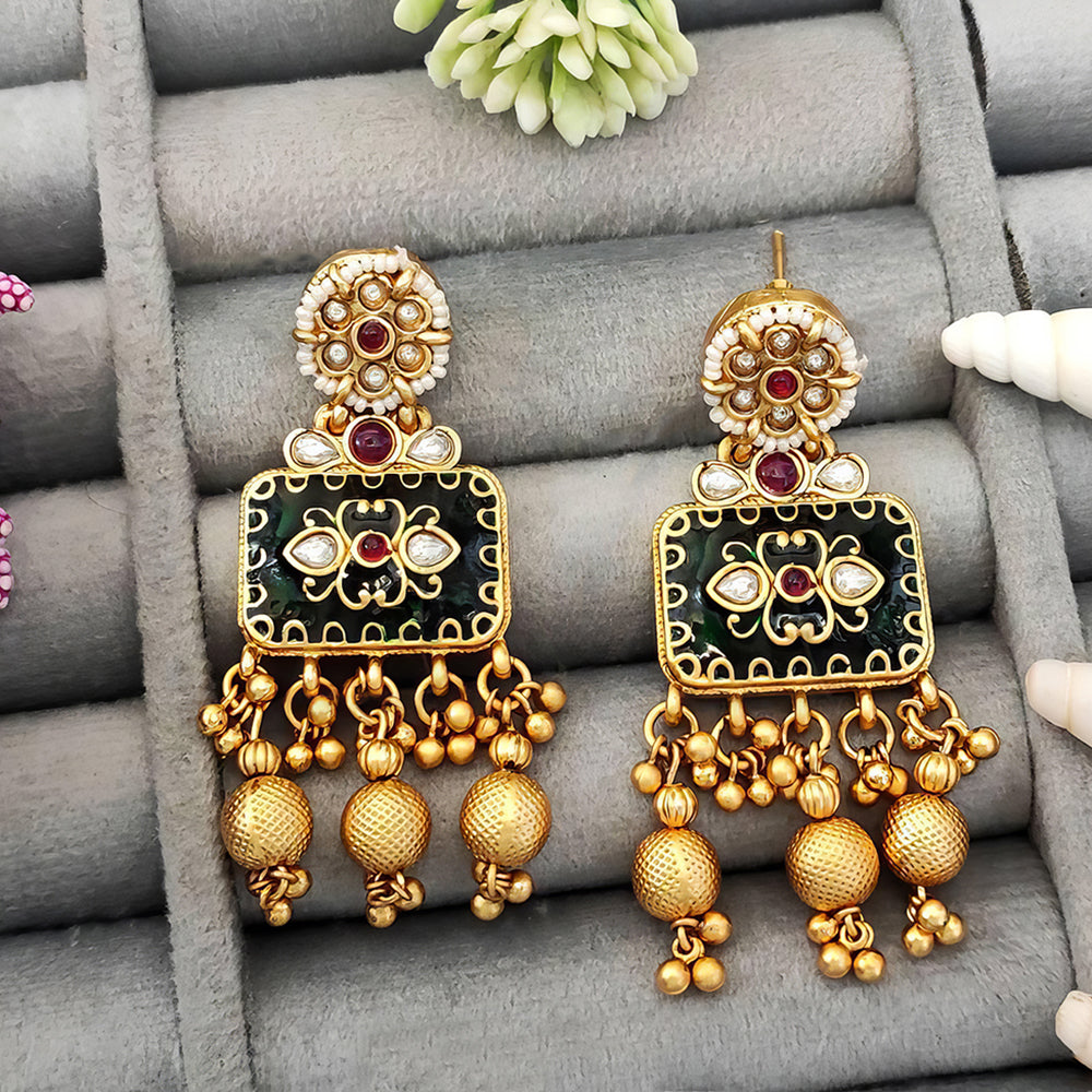 Js Fashion  Designer Rajwadi Polish Fancy Style Earrings
