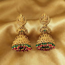 JS Fashion Royal Temple Pota Stone And Pearl Jhumki Earrings