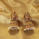 JS Fashion Royal Temple Pota Stone And Pearl Jhumki Earrings