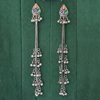 JS Fashion Oxidised Plated Designer Crystal Stone And Pearl Dangler Earrings
