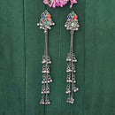 JS Fashion Oxidised Plated Designer Crystal Stone And Pearl Dangler Earrings