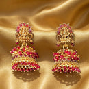 JS Fashion Royal Temple Pota Stone And Pearl Jhumki Earrings