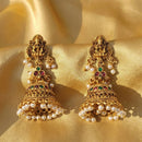 JS Fashion Royal Temple Pota Stone And Pearl Jhumki Earrings