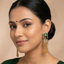 Js Fashion  Designer Temple Style Long Chain Earrings