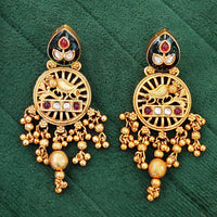 Js Fashion  Antique High Gold Bird Motif Dangler Earrings