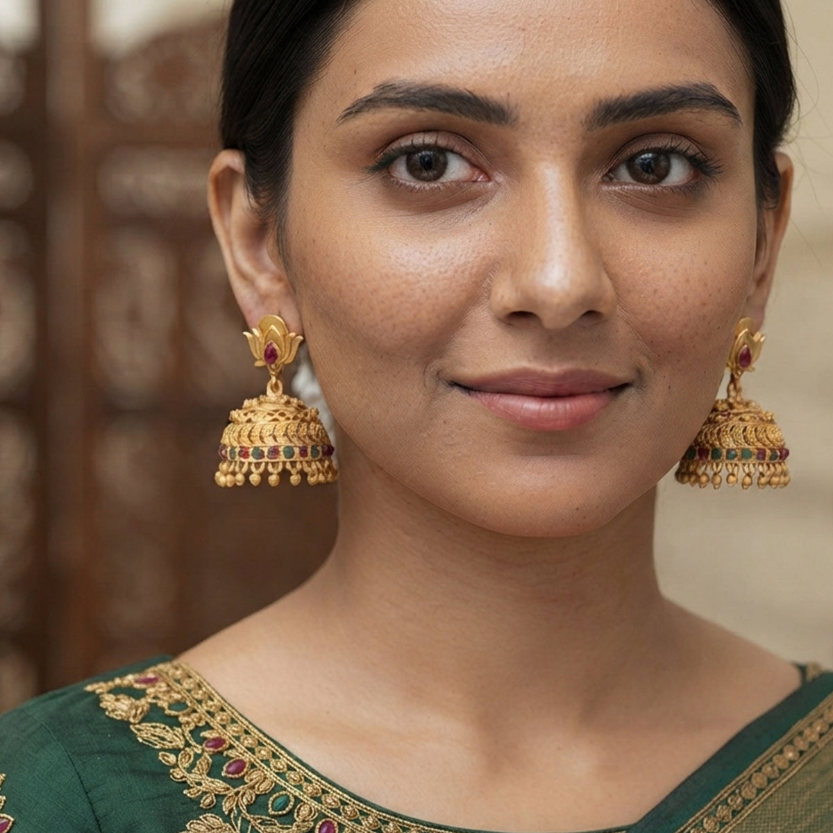 Js Fashion  Traditional Antique Jhumka Earrings for Wedding Wear