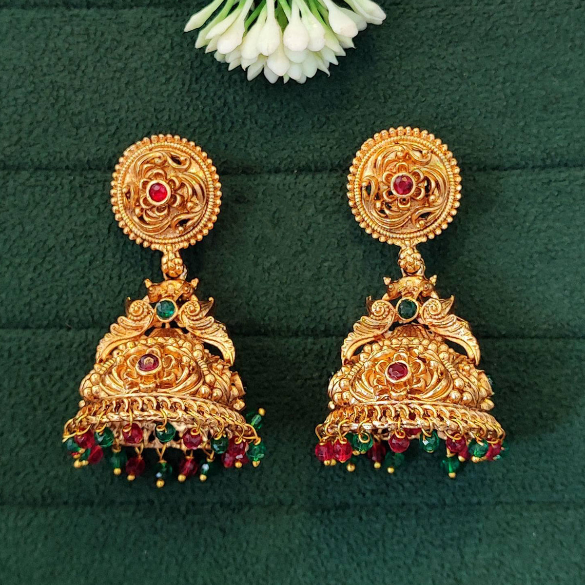 Js Fashion  Antique Jewellery High Gold Polish Jhumka Earrings