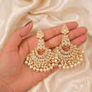 Js Fashion  High Gold Kundan Pearl Chandbali Earrings for Women