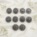 Js Fashion Pack of 5 Oxidized Silver Round Stud Earrings Combo set for Women
