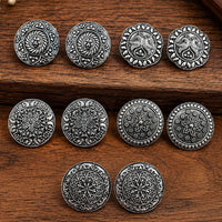 Js Fashion Pack of 5 Oxidized Silver Round Stud Earrings Combo set for Women
