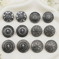 Js Fashion Pack of 3 Oxidized Silver Peacock Stud Earrings for Women