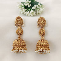 Js Fashion  Traditional Peacock Motif Antique Jhumka Earrings