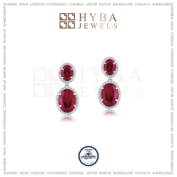 Vintage Ruby Earrings By Hyba Jewels