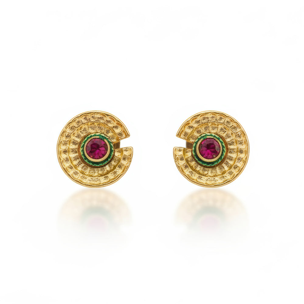 JS Fashion Royal Pota Stone Stud Earrings for Women