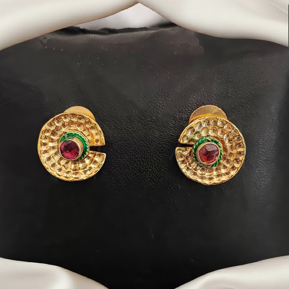 JS Fashion Royal Pota Stone Stud Earrings for Women