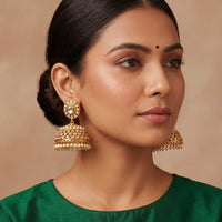 Js Fashion  Jhumki Engraved Style Antique Earrings