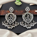 Js Fashion Heritage Oxidised Plated Kundan Stone And Pearl Jhumki Earrings