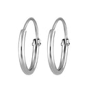 Mahi Rhodium Plated Plain Round Hoop Bali Earrings for Men (ER1109837RMen14mm)