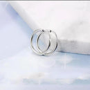 Mahi Rhodium Plated Plain Round Hoop Bali Earrings for Men (ER1109837RMen14mm)
