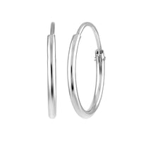 Mahi Rhodium Plated Plain Round Hoop Bali Earrings for Men (ER1109837RMen18mm)