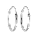 Mahi Rhodium Plated Plain Round Hoop Bali Earrings for Men (ER1109837RMen18mm)