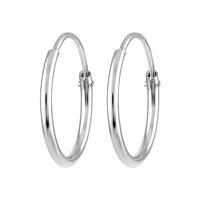 Mahi Rhodium Plated Plain Round Hoop Bali Earrings for Men (ER1109837RMen18mm)