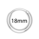 Mahi Rhodium Plated Plain Round Hoop Bali Earrings for Men (ER1109837RMen18mm)