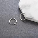 Mahi Rhodium Plated Plain Round Hoop Bali Earrings for Men (ER1109837RMen18mm)