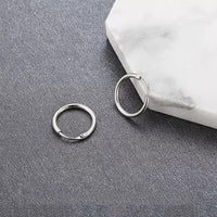 Mahi Rhodium Plated Plain Round Hoop Bali Earrings for Men (ER1109837RMen18mm)