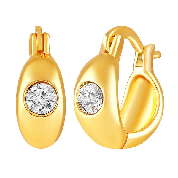 Mahi Gold Plated Single Crystal Kaju Bali Piercing Mens Earrings (ER1109840GMen)