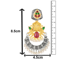 Mahi Traditional Dual-Tone Temple Style Dangler Jhumka Earrings with Kundan & Artificial Pearl Beads for Womens (ER1109887M)