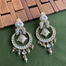 Arham Premium Gold Plated Designer Heavy Polki Kundan Beads Meenakari Dangler Earrings