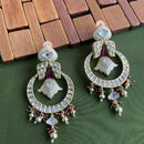 Arham Premium Gold Plated Designer Heavy Polki Kundan Beads Meenakari Dangler Earrings