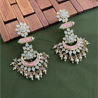 Arham Premium Gold Plated Designer Heavy Polki Kundan Beads Dangler Earrings