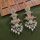 Arham Premium Gold Plated Designer Heavy Polki Kundan Beads Dangler Earrings