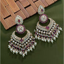 Arham Premium Gold Plated Designer Heavy Polki Kundan Beads Dangler Earrings
