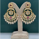 Arham Premium Gold Plated Designer Heavy Polki Kundan Beads Dangler Earrings