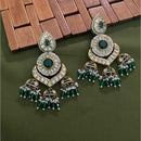 Arham Premium Gold Plated Designer Heavy Polki Kundan Beads Jhumki Earrings