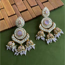 Arham Premium Gold Plated Designer Heavy Polki Kundan Beads Jhumki Earrings