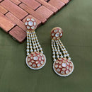 Arham Premium Gold Plated Designer Heavy Polki Kundan Beads Meenakari Dangler Earrings