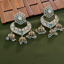Arham Premium Gold Plated Designer Heavy Polki Kundan Beads Jhumki Earrings