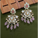 Arham Premium Gold Plated Designer Heavy Polki Kundan Beads Dangler Earrings