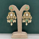 Arham Premium Gold Plated Designer Heavy Polki Kundan Beads Dangler Earrings