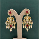 Arham Premium Gold Plated Designer Heavy Polki Kundan Beads Dangler Earrings