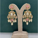 Arham Premium Gold Plated Designer Heavy Polki Kundan Beads Dangler Earrings