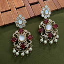 Arham Premium Gold Plated Designer Heavy Polki Kundan Beads Dangler Earrings