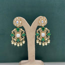 Arham Premium Gold Plated Designer Heavy Polki Kundan Beads Dangler Earrings