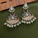 Arham Premium Gold Plated Designer Heavy Polki Kundan Beads Dangler Earrings