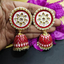 Knigght angel Gold Plated Kundan And Pearl Jhumki Earrings