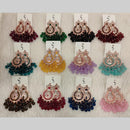 Dhwani Sparkling Austrian Stone Dangler Earrings with Beads (Pack of 12)